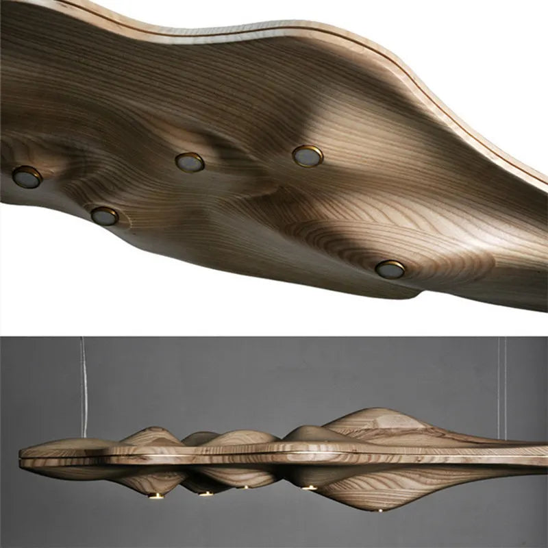 Modern Solid Wood Resin Pendant Light Chinese Japanese Nordic Creative Retro Branch Lamp for Dining Kitchen Island wooden lamp LUUX