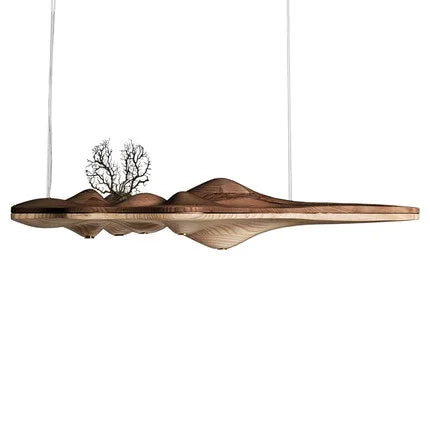 Modern Solid Wood Resin Pendant Light Chinese Japanese Nordic Creative Retro Branch Lamp for Dining Kitchen Island wooden lamp LUUX