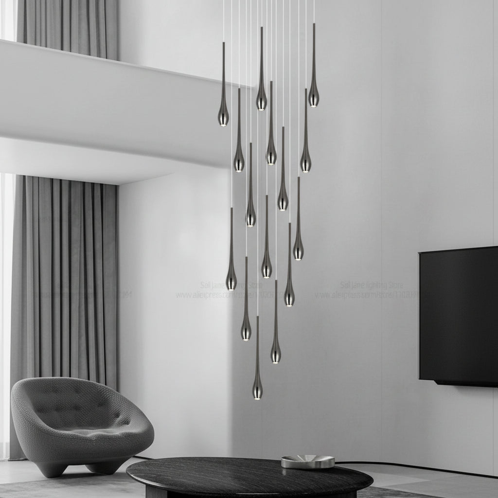 Minimalist LED Chandelier Luxurious Modern Living Room Lighting Duplex Attic Home Decoration Dining Room Staircase Pendant light LUUX