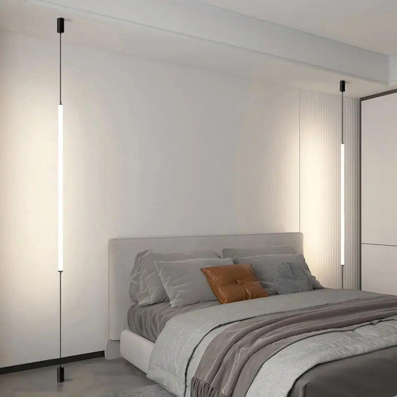Italian design LED floor lamp, bedroom bedside acrylic wall lamp, long line lamp, modern black hotel living room LED floor lamp LUUX