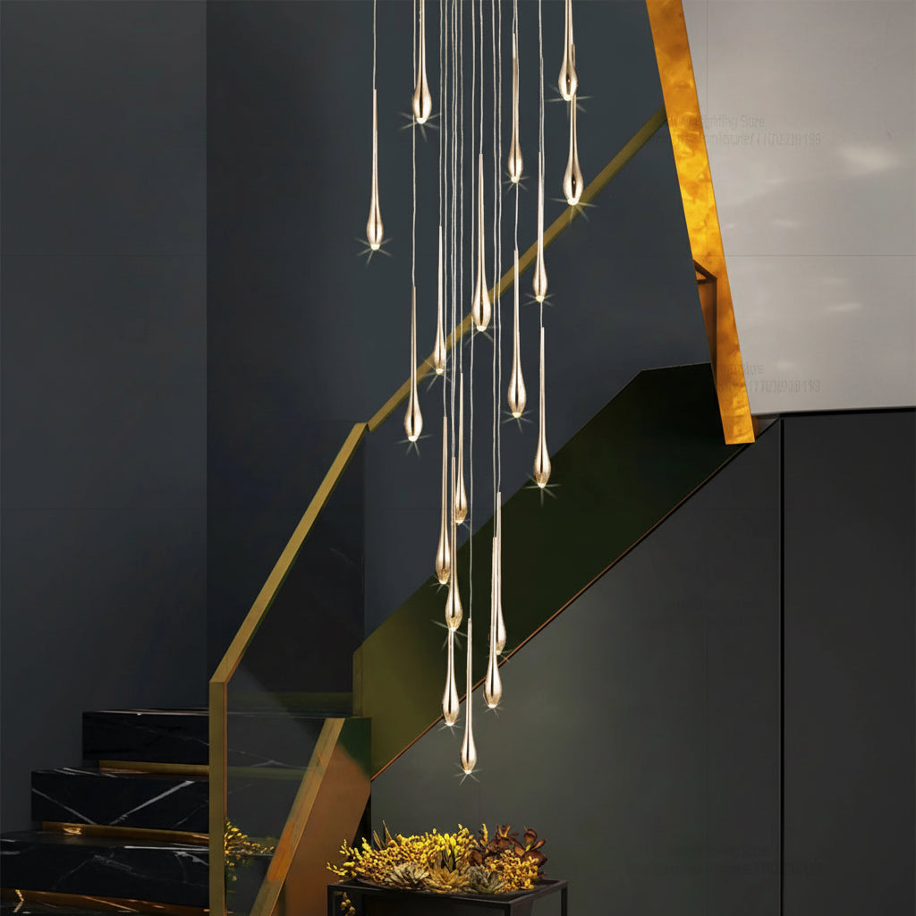 Minimalist LED Chandelier Luxurious Modern Living Room Lighting Duplex Attic Home Decoration Dining Room Staircase Pendant light LUUX