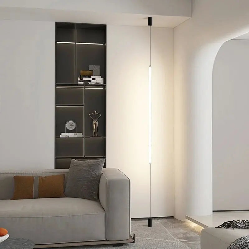 Italian design LED floor lamp, bedroom bedside acrylic wall lamp, long line lamp, modern black hotel living room LED floor lamp LUUX