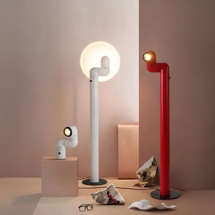 Space Age Creative Pipe Maillard Retro Desk Lamp for Living Room Bedroom Fashion Store Rotating Decor Floor Lamp LUUX