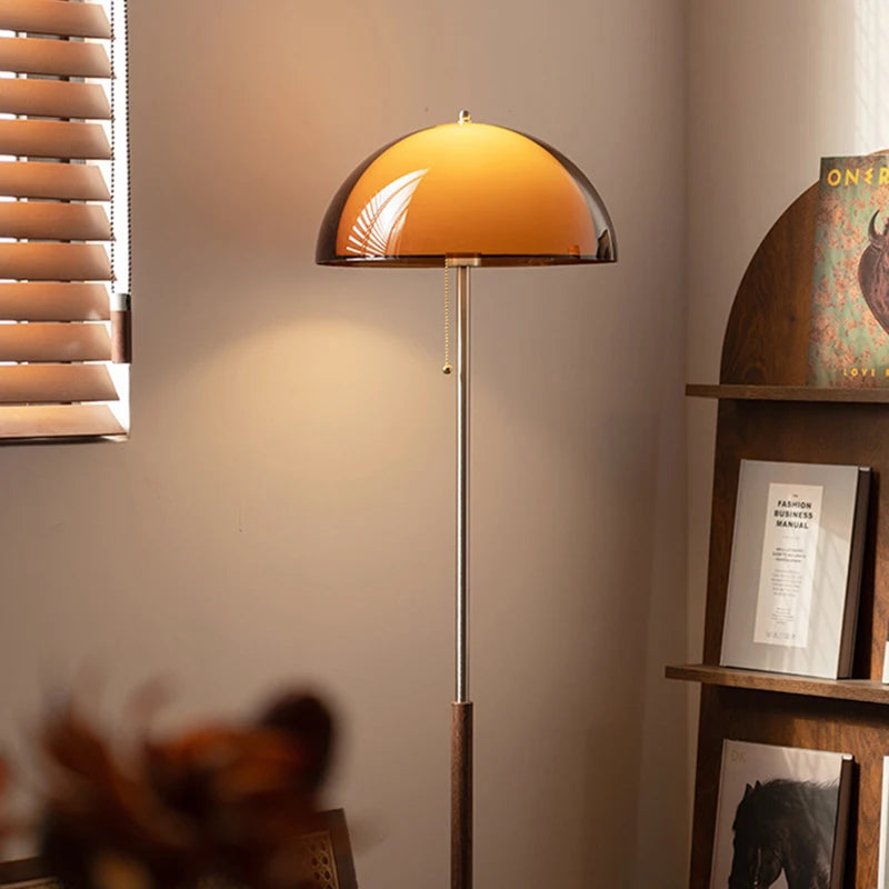 Vintage Dark Brown Acrylic Lampshade Floor Lamp E27 Bulb For Bedroom Living Room Office Indoor Home Decorative Lighting Fixture LUUX