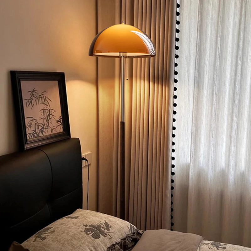 Vintage Dark Brown Acrylic Lampshade Floor Lamp E27 Bulb For Bedroom Living Room Office Indoor Home Decorative Lighting Fixture LUUX