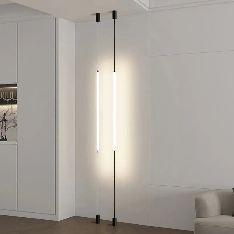 Italian design LED floor lamp, bedroom bedside acrylic wall lamp, long line lamp, modern black hotel living room LED floor lamp LUUX