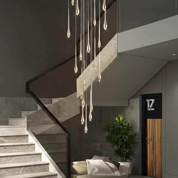 Minimalist LED Chandelier Luxurious Modern Living Room Lighting Duplex Attic Home Decoration Dining Room Staircase Pendant light LUUX