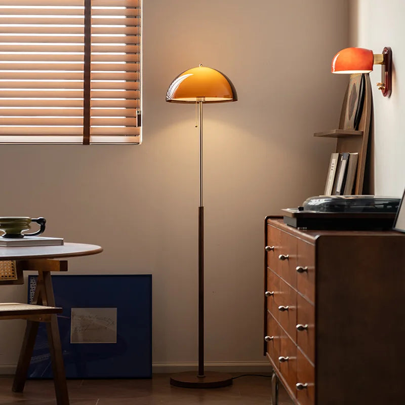 Vintage Dark Brown Acrylic Lampshade Floor Lamp E27 Bulb For Bedroom Living Room Office Indoor Home Decorative Lighting Fixture LUUX