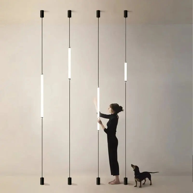 Italian design LED floor lamp, bedroom bedside acrylic wall lamp, long line lamp, modern black hotel living room LED floor lamp LUUX